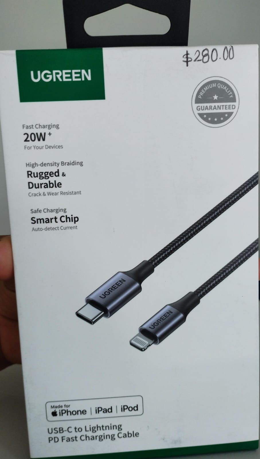 Cable UGREEN USB-C a Lightning (iPhone) 20W